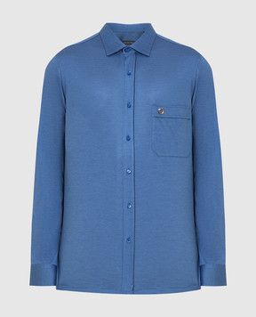 Stefano Ricci Синяя рубашка с разрезами CJ006265TE2300