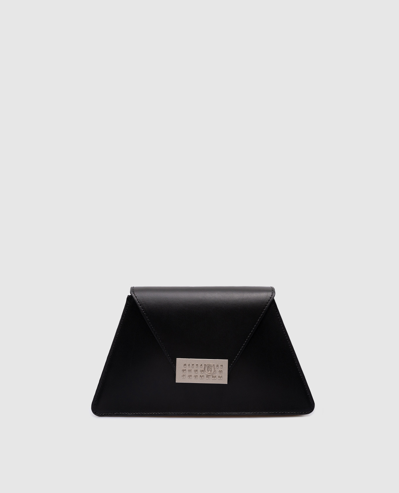 Black leather bag Numeric in origami style