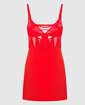 Thierry Mugler Красное платье с корсетом 22S1RO1377691