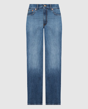 Valentino Сині джинси кльош з ефектом потертості 3B3DD15N805