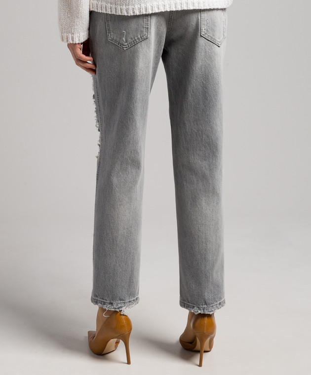 Ermanno Scervino Gray cropped jeans with slits D437P701CTGFV image 4