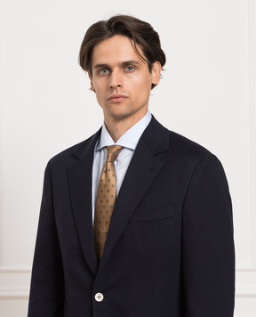 Brunello Cucinelli Коричнева краватка з шовку з геометричним візерунком MM8960018