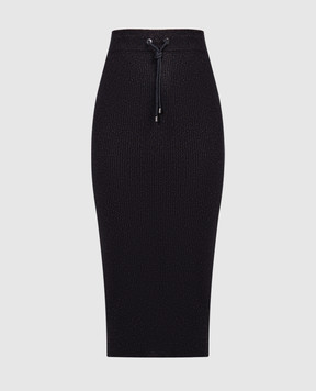 Brunello Cucinelli Черная юбка в рубчике с люрексом M41822999P