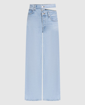 AGOLDE Блакитні джинси мом з фігурним вирізом A90451141
