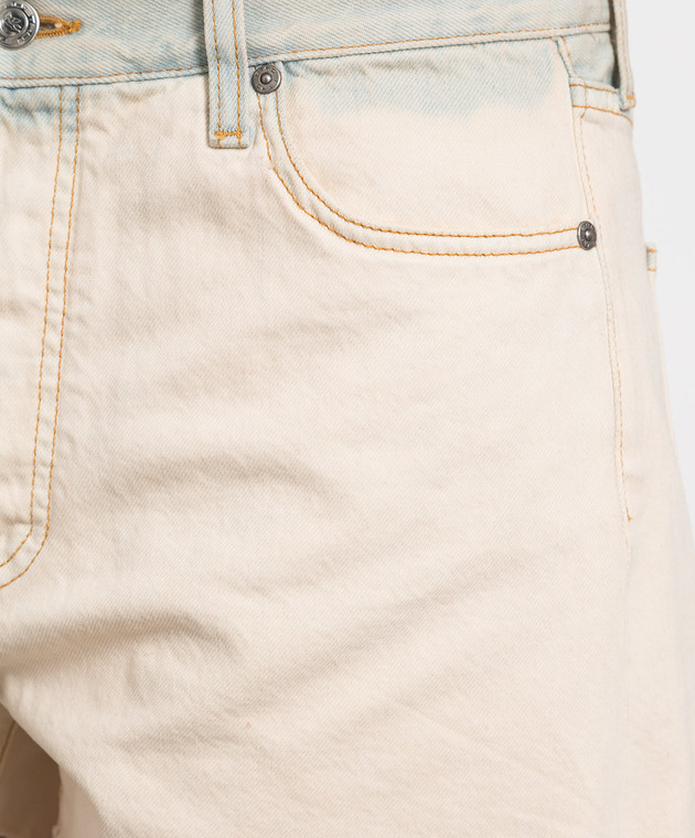 Etro Світло-бежеві джинсові шорти з ефектом градієнта D195249571 зображення 5