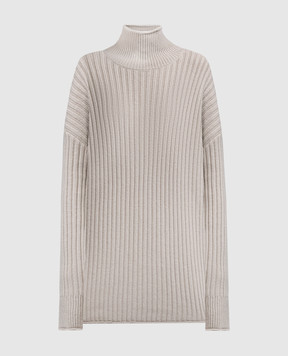 LISA YANG Серый свитер Flora в рубчик из кашемира 2023281