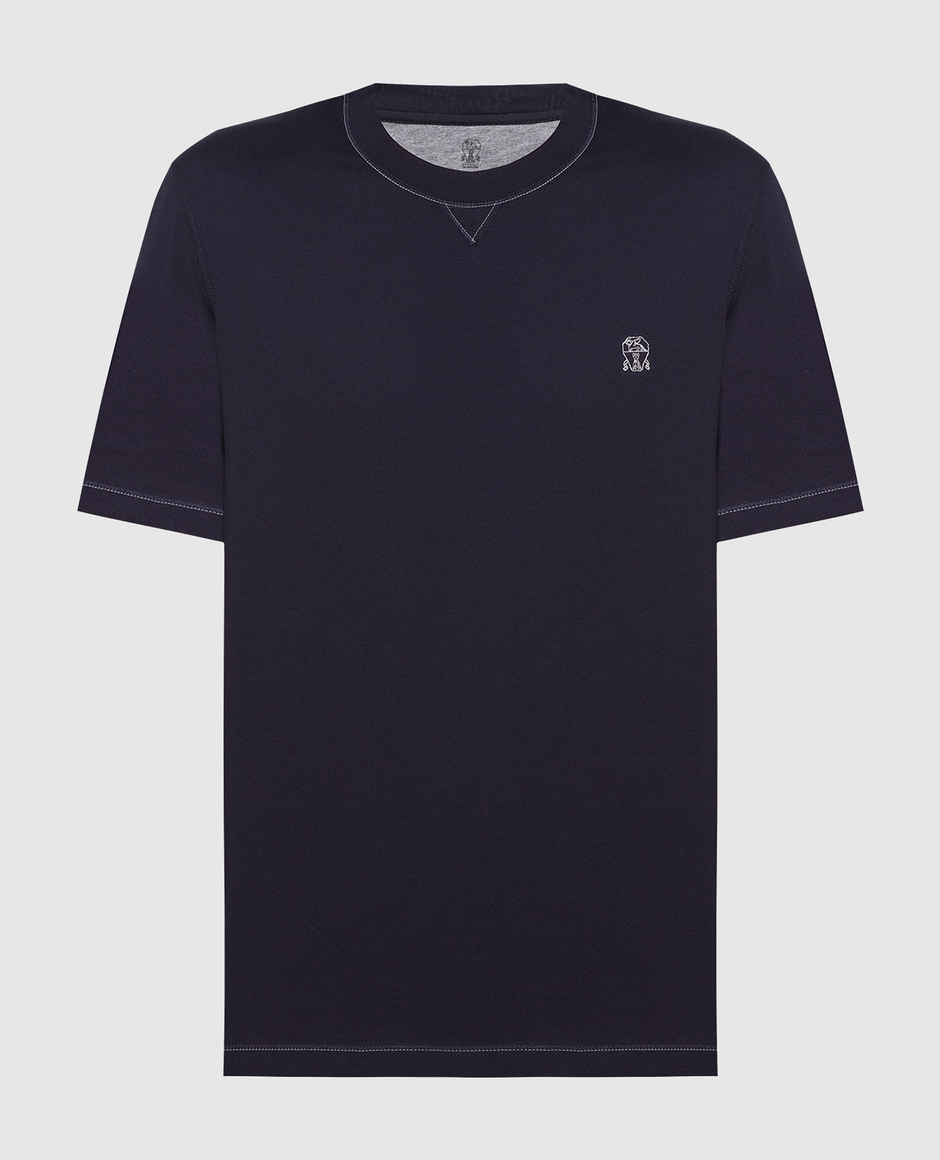 Темно-синяя футболка с вышивкой  логотипа