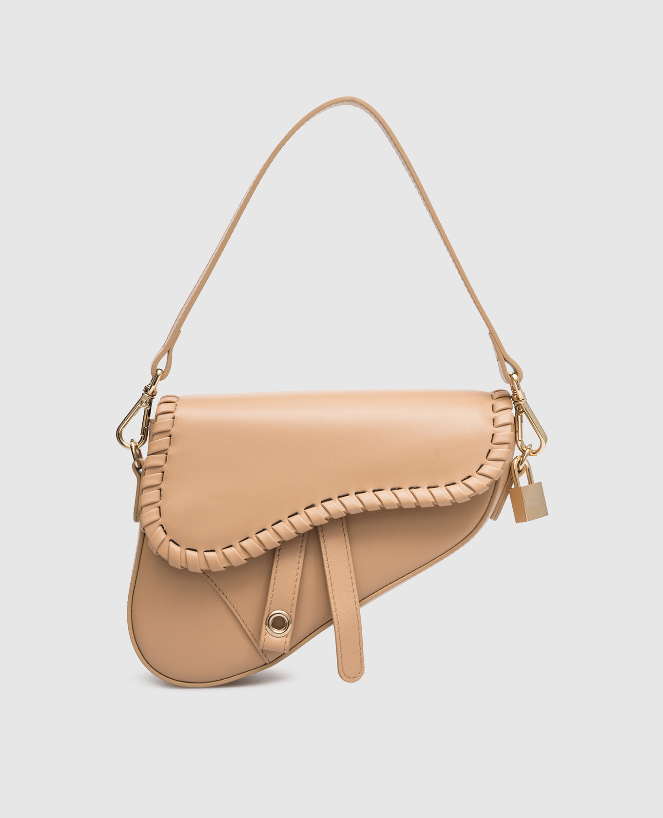 Brown leather saddle bag