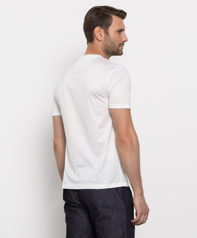 Stefano Ricci Біла футболка з вишивкою логотипу MNH1401310TE0001 зображення 4