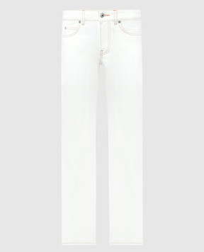Off-White Білі джинси з патчем логотипа OWYA059S24DEN001