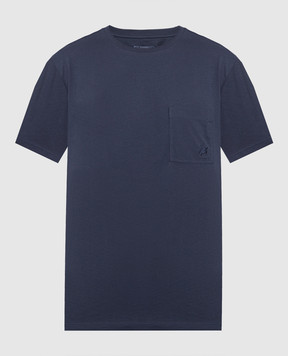 Vilebrequin Голубая футболка Titan с вышивкой логотипа TTNU0P00