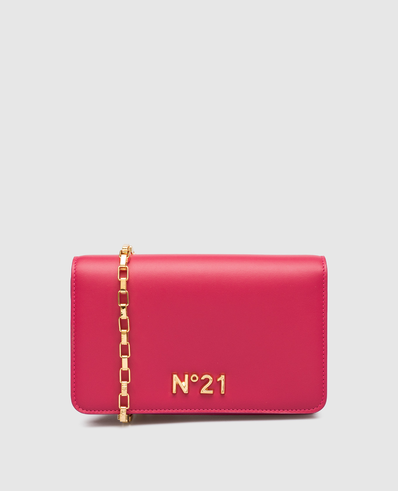 

Розовая сумка-мессенджер с металлическим фактурным логотипом, Розовый, Сумки через плечо