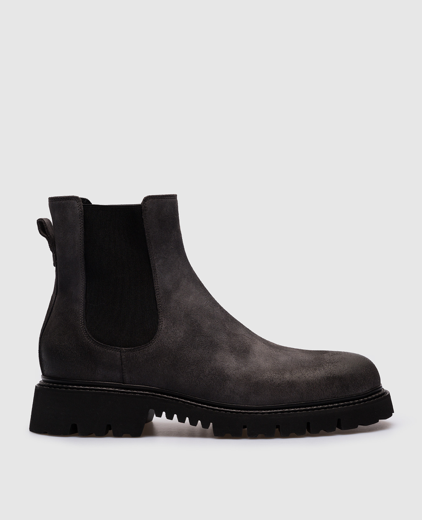 Gray Suede Chelsea Boots