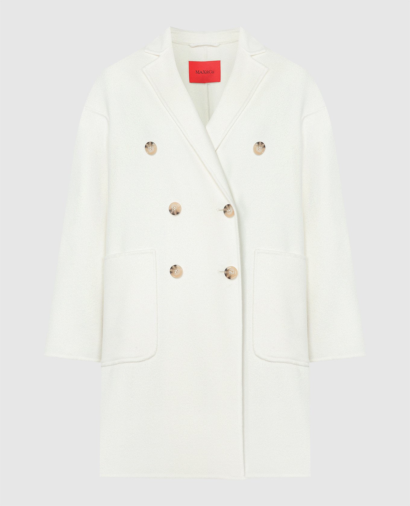 White RICCARDO double-breasted wool coat