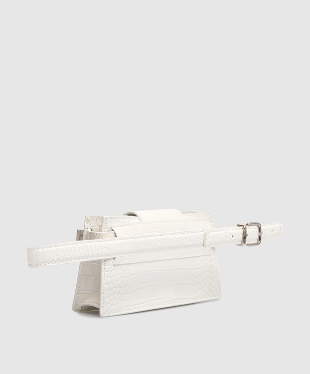Ermanno Scervino White leather belt bag with embossing under the skin of a reptile D423T705LBH image 3