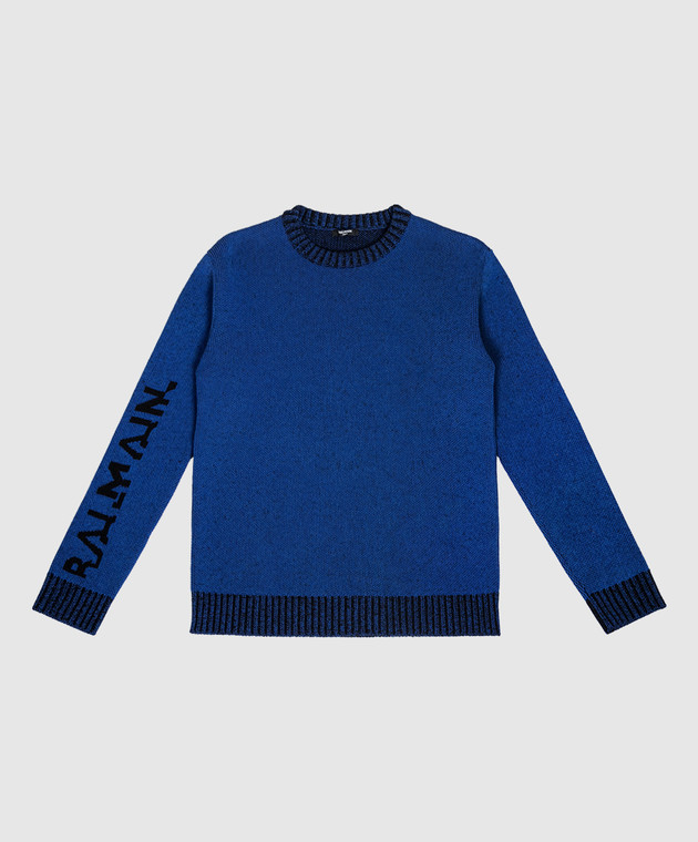 Balmain Children's blue sweater with a logo BT9P70X01061214