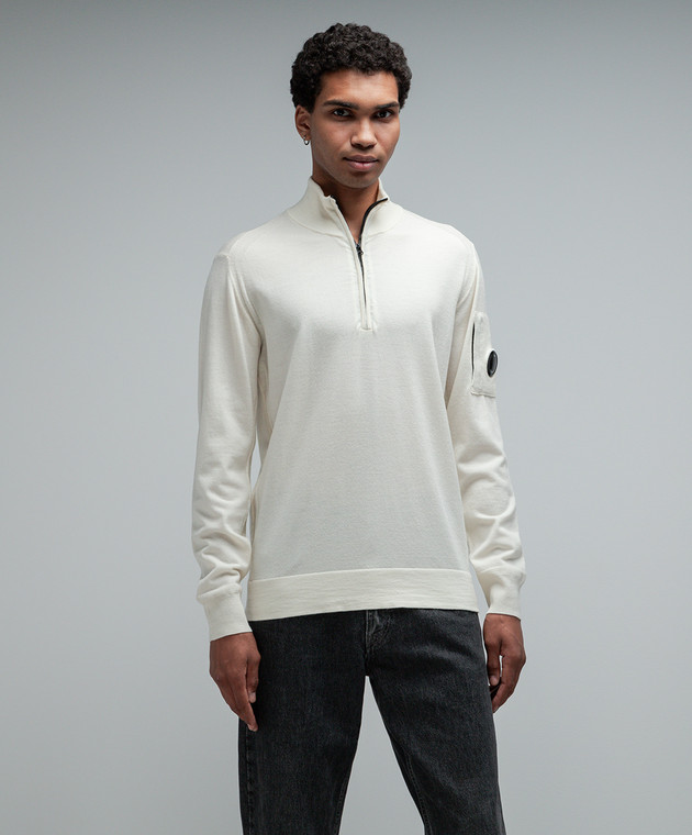 C.P. Company White jumper with logo MKN073A005528A image 3