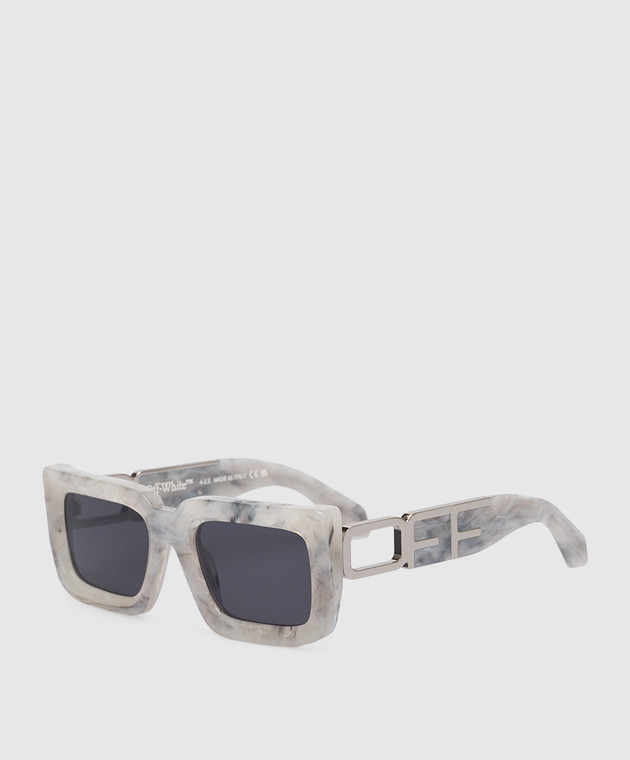 Off-White Dark Grey Marble Boston Sunglasses - Men from Brother2Brother UK