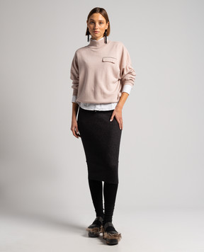 Brunello Cucinelli Черная юбка в рубчике с люрексом M41822999P