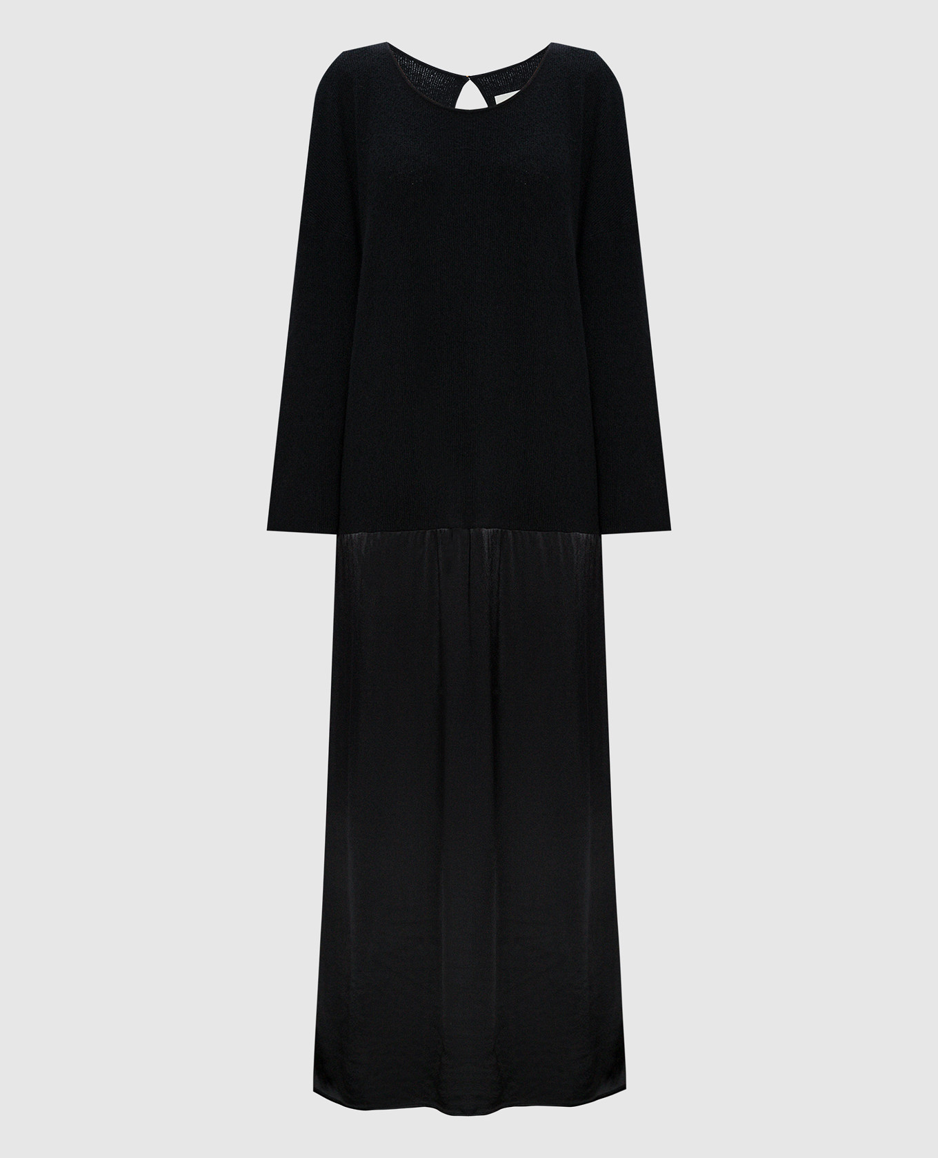 

Черное комбинированное платье макси Hale, Черный, Повседневные платья