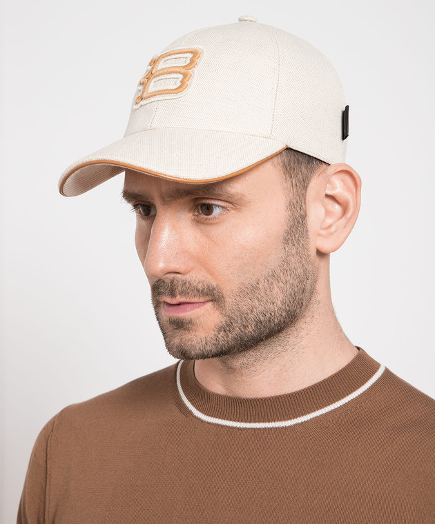 Borsalino Beige cap with logo patch B95177EBWP001 buy with