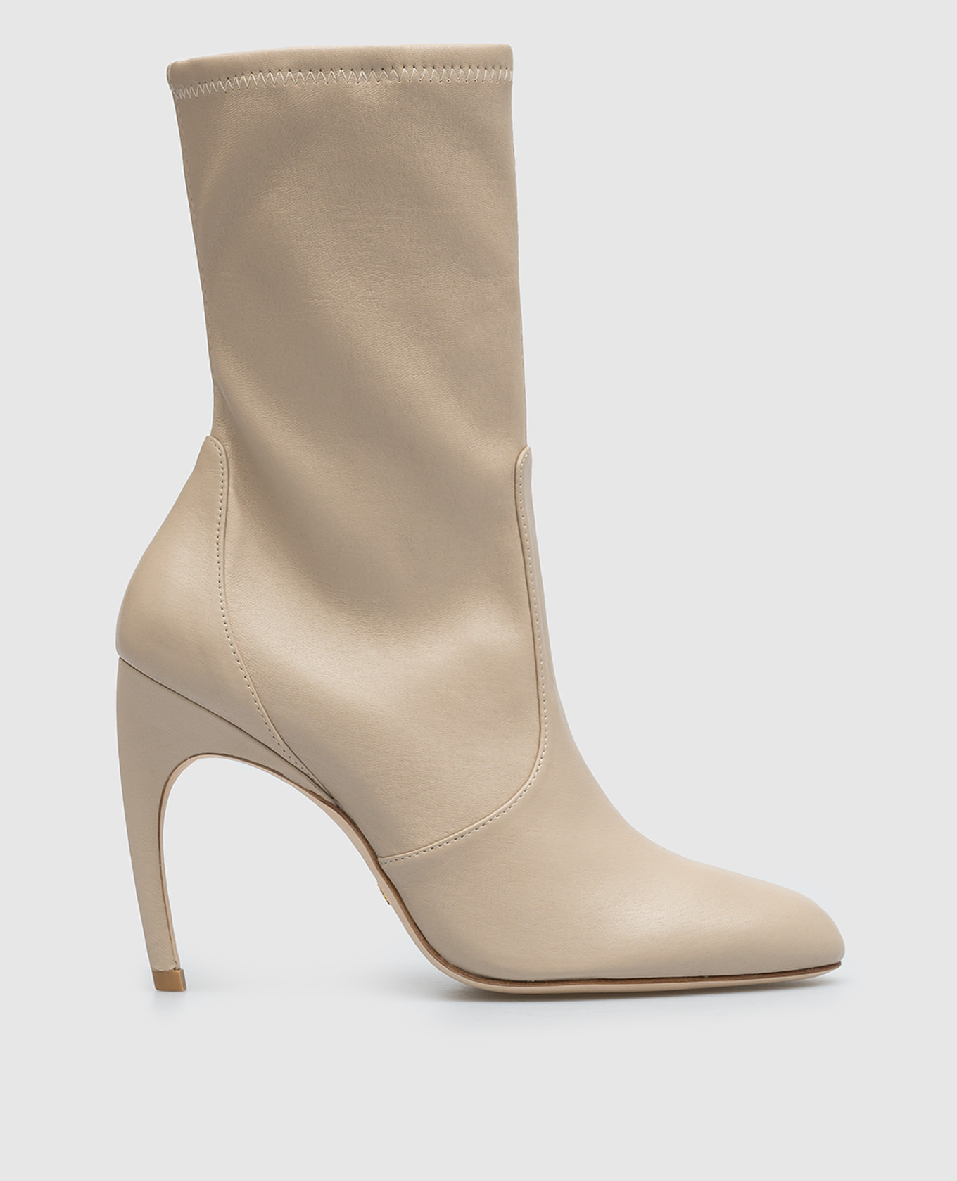 Lxecrve Beige Leather Ankle Boots