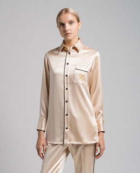Kiton Бежева сорочка з монограмою логотипа D52446K04S46