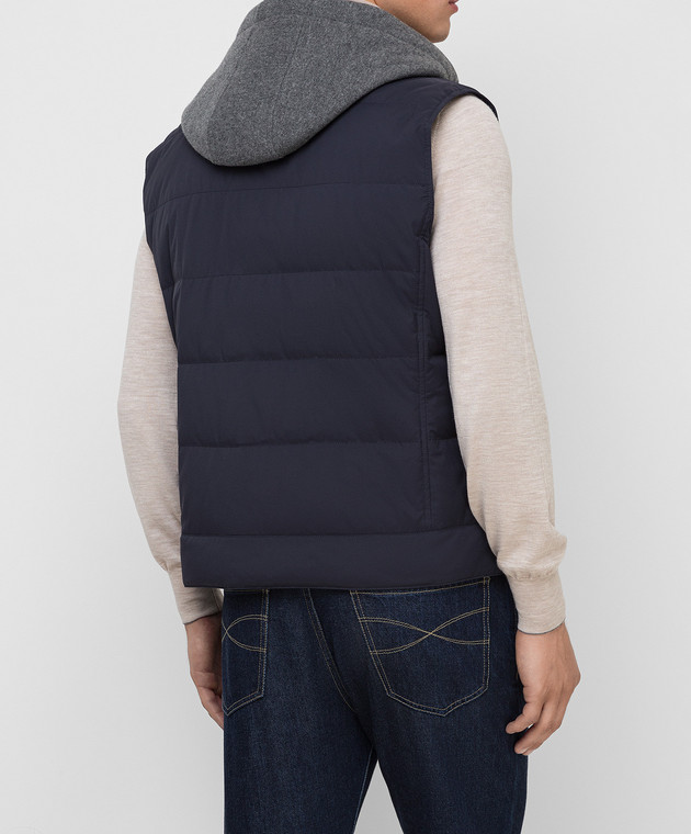 Brunello Cucinelli Темно-синий пуховой жилет MM4593870G изображение 4