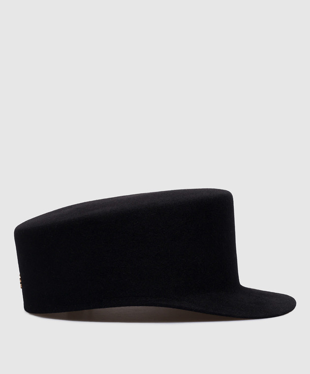 Agnona Black cap made of wool AK0603YU1125 image 3