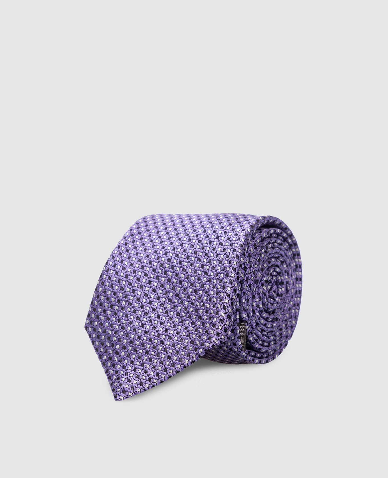 Фиолетовый шелковый галстук в узор