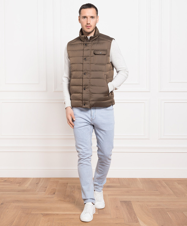 MooRER Morfeo brown down vest MORFEOS3C buy with European delivery at Symbol