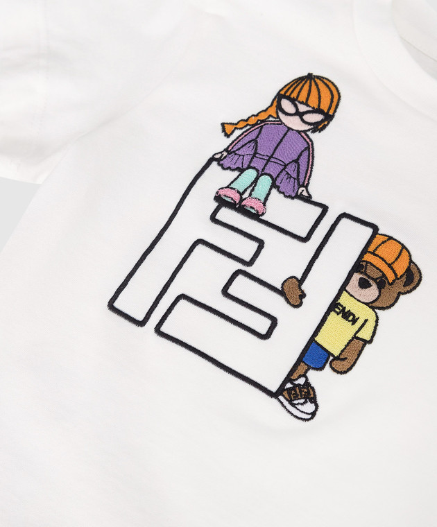 Fendi Children's white t-shirt with print JUI1237AJ812 image 3