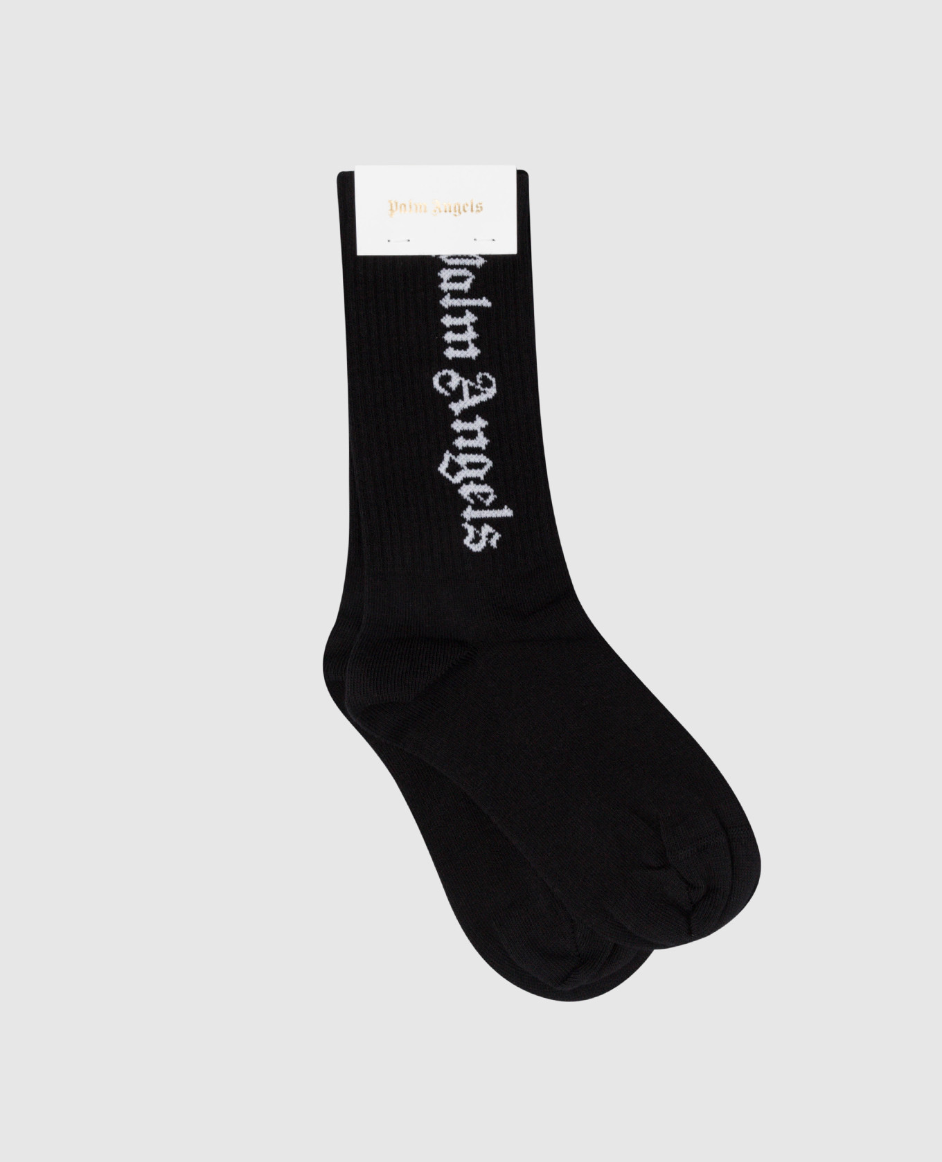 Детские черные носки с контрастным принтом логотипа