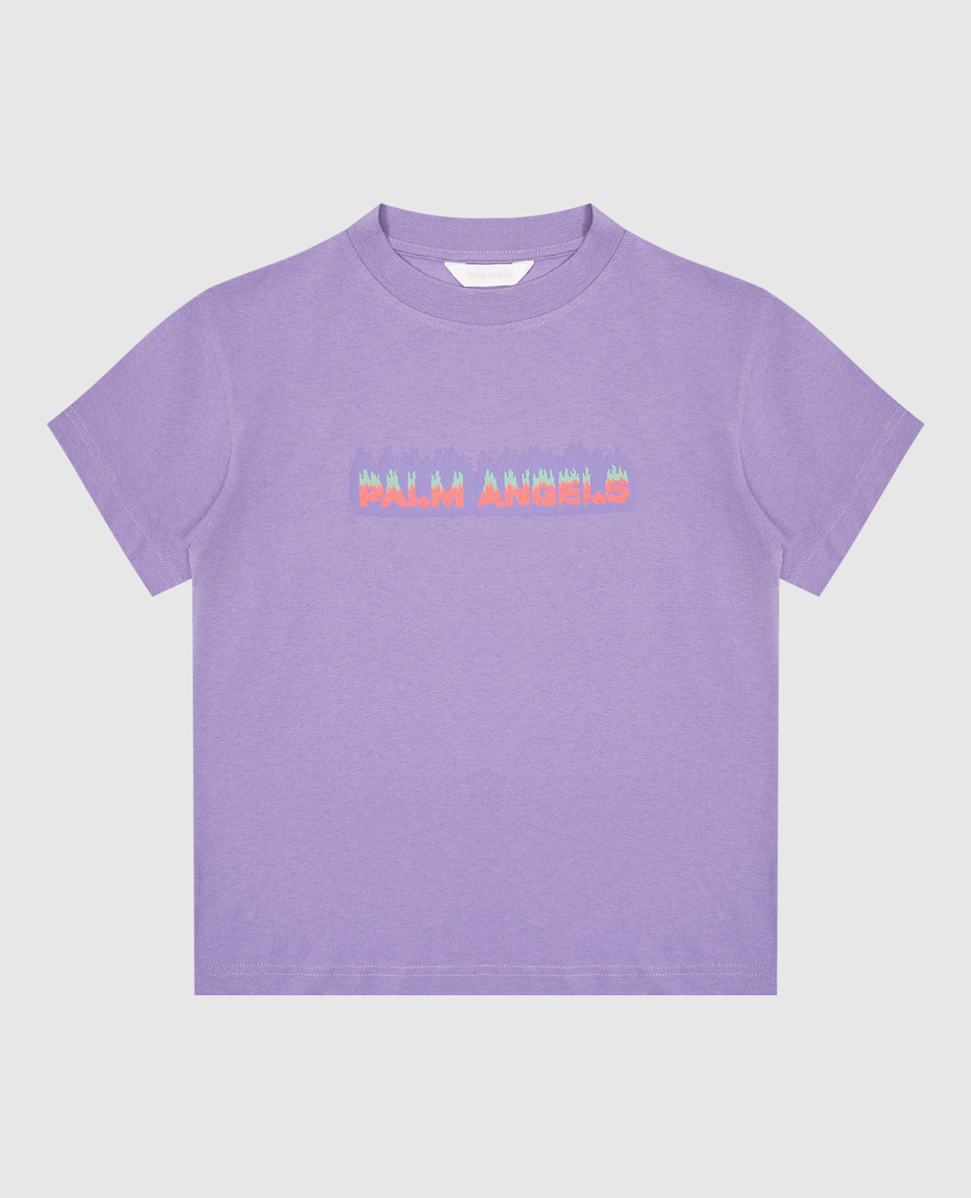 Children's purple t-shirt with Flame logo print