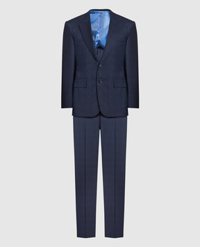 Stefano Ricci Синій костюм з вовни та шовку M5SM432220CO05HC