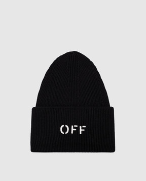 Off-White Черная шапка с логотипом OMLC030F23KNI001