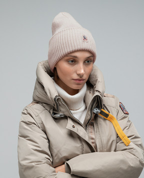Parajumpers Бежева шапка Basic з вовни з патчем логотипа 23WPAACHA10