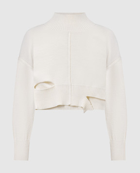 Maison Margiela MM6 Белый свитер с шерстью с вырезами S52HA0283S18444