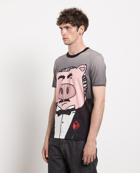 Dolce&Gabbana Сіра футболка з принтом G8IA8THH7E5
