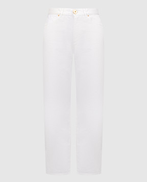 Balmain Білі джинси з вишивкою логотипа CF1MI025DB69