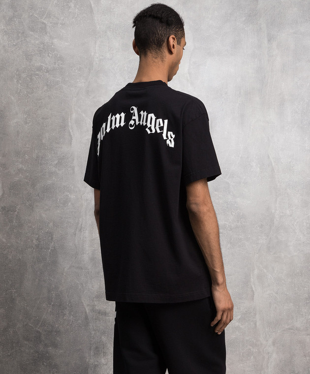 Palm Angels Черная футболка с принтом Медведь PMAA001C99JER014 изображение 4