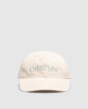 Off-White Бежевая кепка с вышивкой логотипа OWLB026S23FAB002