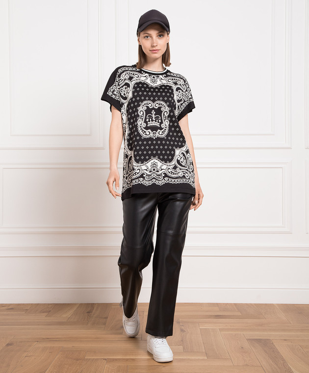 Dolce&Gabbana Black t-shirt with contrasting print G8LC1TFI7HC image 2