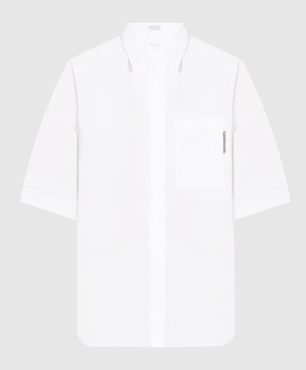 Brunello Cucinelli White shirt with monil chain M0091MF157