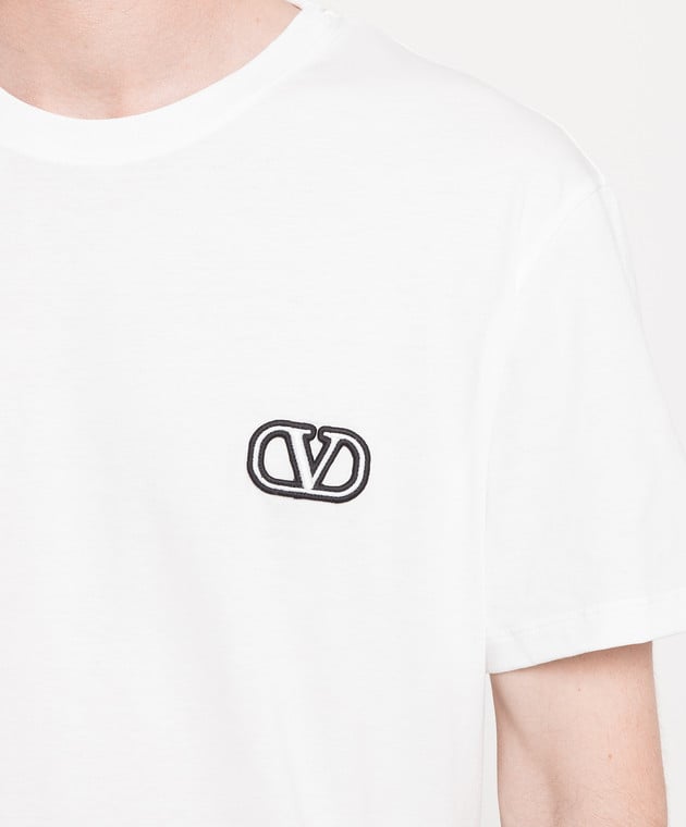 Valentino White t-shirt with VLogo Signature patch 3V3MG10V9LJ image 5