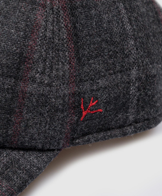 ISAIA Gray checked wool and cashmere cap BRT0119180F image 4