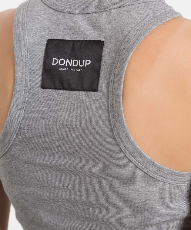 Dondup Gray top with logo patch S947JF0326DXXX изображение 5