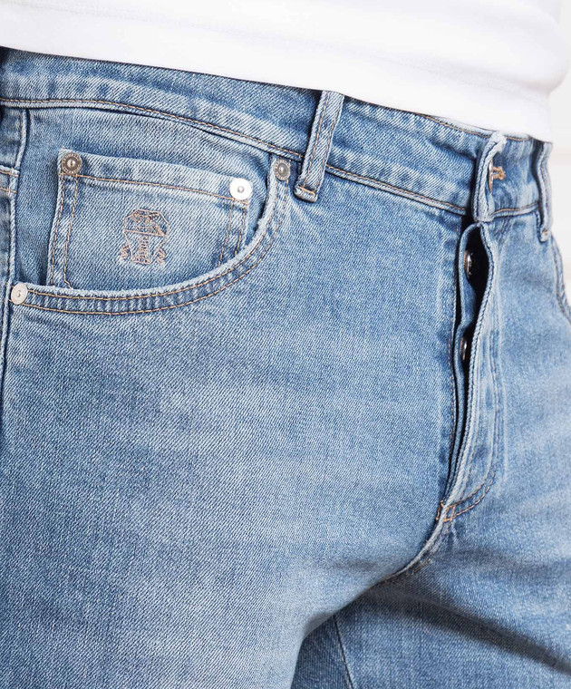 Brunello Cucinelli Blue jeans with a distressed effect M283PJ2010 изображение 5