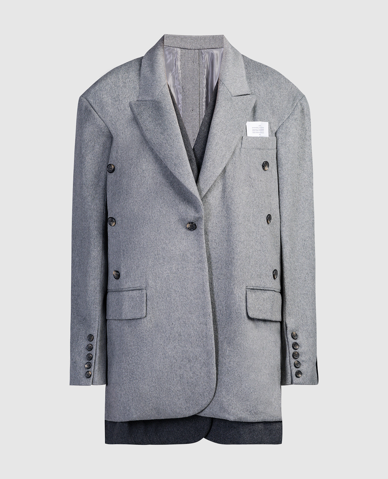 

Серое пальто двойной конструкции, Серый, Пальто