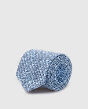 Stefano Ricci Дитяча блакитна краватка із шовку з вишивкою логотипу YCRMTSR8189